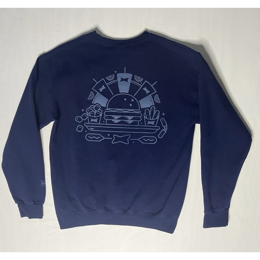 Sonic Drive In Absolute Snack Pullover Sweatshirt Men's Size Medium Blue Uniform
